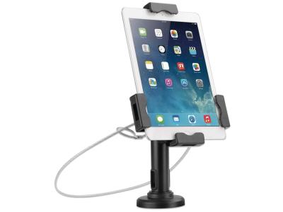 Manhattan 462112 Lockable Desk Stand and Wall Mount Holder for 7.9"-10.5" iPads and Tablets - Black