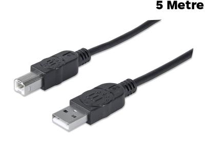 Manhattan 5 Metre USB-A to USB-B 2.0 Cable - 337779