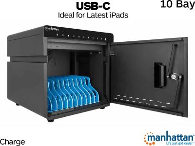 Manhattan USB-C 10 Bay Desktop Tablet/iPad Charging Cabinet - 715942