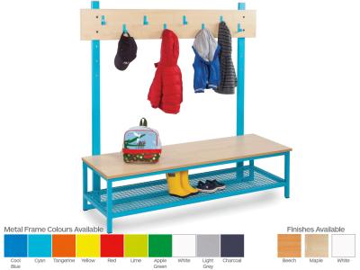 Monarch Cloakroom Combination 4 - CLK007 Cloakroom Top with 8 Hooks and CLK008 Cloakroom Bottom with Boot Rack