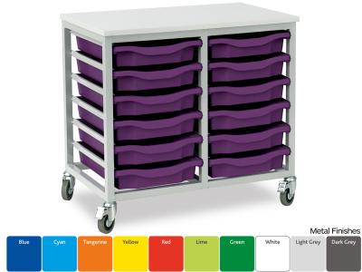 Monarch EF8802C 12 Tray Single Tray Metal Trolley with MFC Top