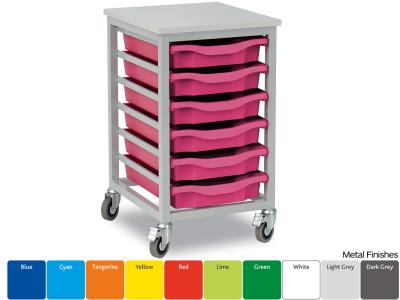 Monarch EF8803C 6 Tray Single Tray Metal Trolley with MFC Top