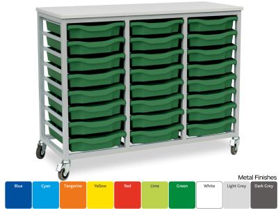 Monarch EF8804C 24 Tray Single Tray Metal Trolley with MFC Top