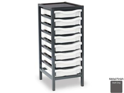 Monarch EF8810C 8 Tray Single Tray Metal Frame with Recessed Top and Dark Grey Frame
