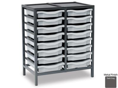 Monarch EF8811C 16 Tray Single Tray Metal Frame with Recessed Top and Dark Grey Frame