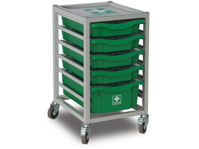 Monarch FA8803C First Aid Trolley with 4 Single & 1 Double Trays