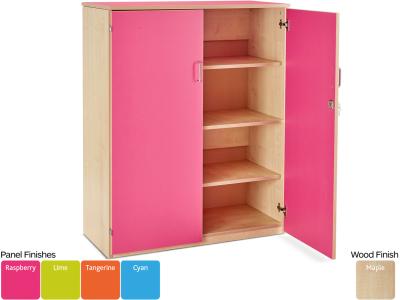 Monarch MAP1250C Static Cupboard with 1 Fixed Shelf, 2 Adjustable Shelves & Coloured Top/Doors - Bubblegum Range