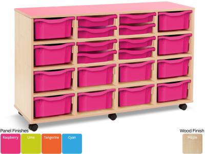 Monarch MAP4016 32 Tray Combination Tray Storage Unit with Coloured Top - Bubblegum Range