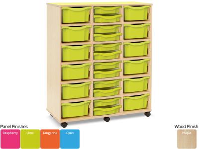 Monarch MAP4018 36 Tray Combination Tray Storage Unit with Coloured Top - Bubblegum Range