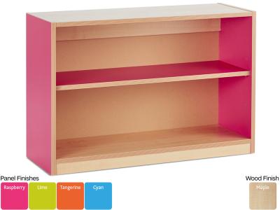 Monarch MAP600BC Open Bookcase with 1 Adjustable Shelf & Coloured Panels - Bubblegum Range