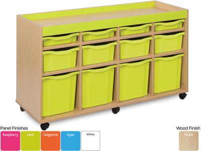 Monarch MAP9009 12 Tray Variety Tray Storage Unit with Coloured Inset Lid - Bubblegum Range