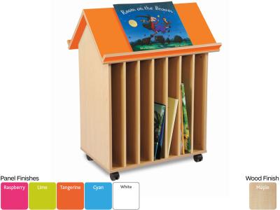 Monarch MAP9018 Mobile Book House Storage Unit with 7 Slots - Bubblegum Range