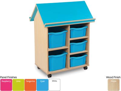 Monarch MAP9020 Mobile Book House Storage Unit with 3 Double and 2 Triple Trays - Bubblegum Range