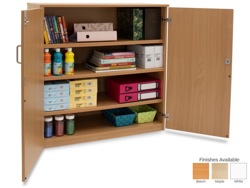 Monarch MEQ1000C Stock Cupboard with 1 Fixed and 2 Adjustable Shelves and Lockable Doors