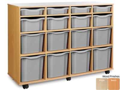 Monarch MEQ1116 16 Tray Variety Tray Storage Unit with 4 Single, 4 Double, 4 Triple, and 4 Quad Trays