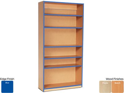 Monarch MEQ1800BCBE Open Bookcase with 1 Fixed & 4 Adjustable Shelves and Blue Coloured Edges