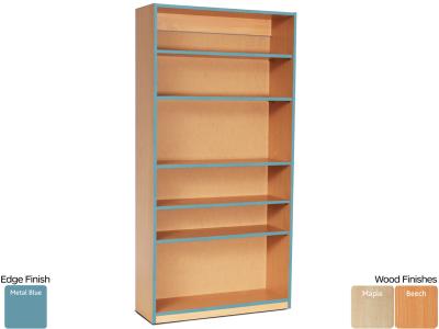 Monarch MEQ1800BCSE Open Bookcase with 1 Fixed & 4 Adjustable Shelves and Metal Blue Coloured Edges