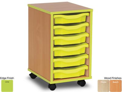 Monarch MEQ1WLE 6 Tray Single Tray Storage Unit with Lime Coloured Edges
