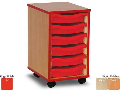 Monarch MEQ1WRE 6 Tray Single Tray Storage Unit with Red Coloured Edges