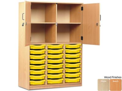 Monarch MEQ24 24 Tray Single Tray Storage Cupboard with Lockable Half Doors