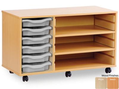 Monarch MEQ6/2S 6 Tray Single Tray Storage Unit with 2 Adjustable Shelves