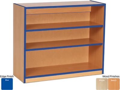 Monarch MEQ750BCBE Open Bookcase with 2 Adjustable Shelves and Blue Coloured Edges