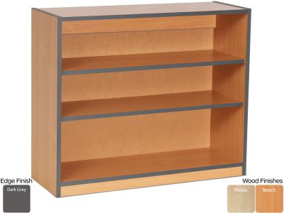 Monarch MEQ750BCDGE Open Bookcase with 2 Adjustable Shelves and Dark Grey Coloured Edges