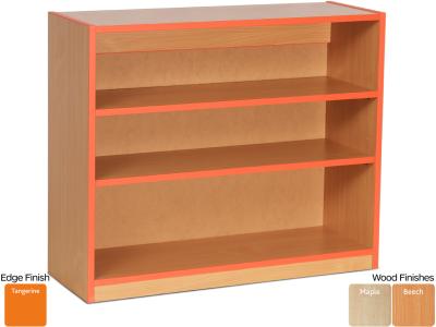 Monarch MEQ750BCOE Open Bookcase with 2 Adjustable Shelves and Tangerine Coloured Edges