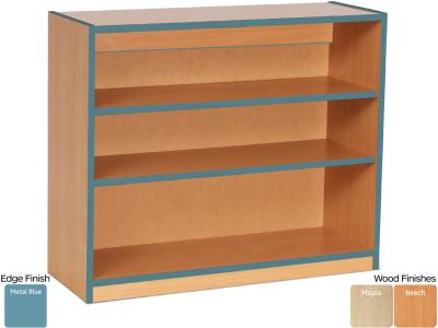 Monarch MEQ750BCSE Open Bookcase with 2 Adjustable Shelves and Metal Blue Coloured Edges