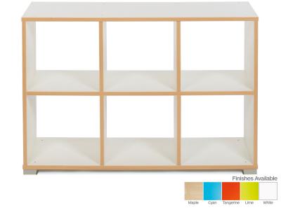 Monarch MAP9022 6 Bay Backless Horizontal Room Divider Storage Unit with Coloured Panels - Bubblegum Range