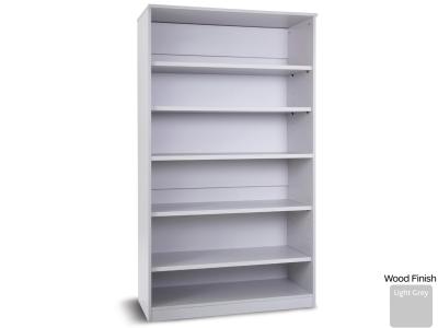 Monarch PRM1800ND Grey Static Bookcase with 1 Fixed and 4 Adjustable Shelves - Premium Range