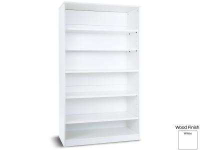 Monarch PRM1800ND White Static Bookcase with 1 Fixed and 4 Adjustable Shelves - Premium Range