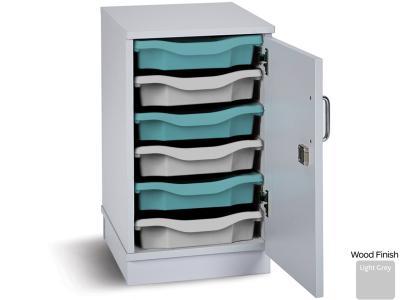 Monarch PRM1W Grey Static 6 Tray Single Tray Storage Unit with Lockable Doors - Premium Range