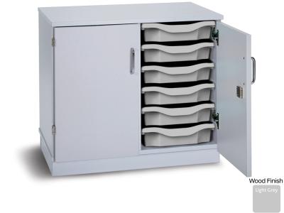 Monarch PRM2W Grey Static 12 Tray Single Tray Storage Unit with Lockable Doors - Premium Range