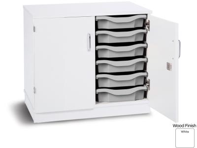 Monarch PRM2W White Static 12 Tray Single Tray Storage Unit with Lockable Doors - Premium Range