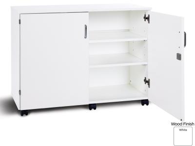 Monarch PRM789C White Mobile Cupboard with 2 Adjustable Shelves and Lockable Doors - Premium Range