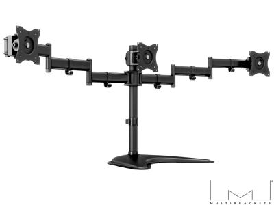 Multibrackets MB3392 Basic Triple Monitor Desk Stand - Black - for 15" - 27" Screens up to 8kg