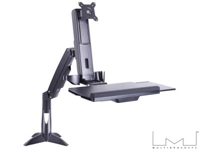 Multibrackets MB4634 Single Monitor Sit-Stand Flex Desk Workstation - Black - for 15" - 27" Screens up to 8kg