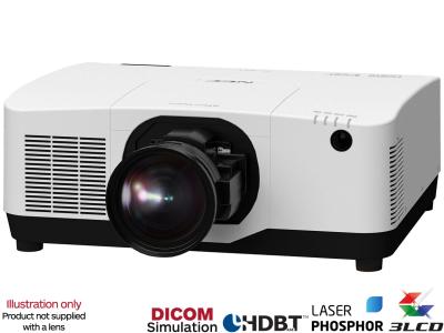 NEC PA1505UL White Projector - 14000 Lumens, 16:10 WUXGA - Laser Lamp-Free Installation - Body Only
