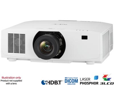 NEC PV800UL White Projector - 8000 Lumens, 16:10 WUXGA - Laser Lamp-Free Installation - Body Only