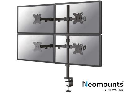 Neomounts by Newstar FPMA-D550D4BLACK Quad LCD Desk Arm Pole Mount - Black - for 13" - 32" Screens up to 8kg