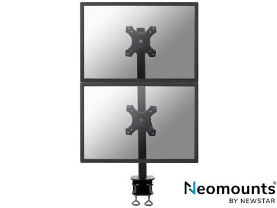 Neomounts by Newstar FPMA-D700DV Dual LCD Stacked Desk Mount - Black - for 10" - 27" Screens up to 6kg