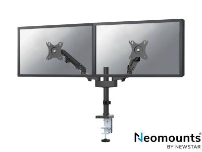 Neomounts by Newstar DS70-750BL2 Dual LCD Desk Arm Gas Spring Pole Mount - Black - for 17" - 27" Screens up to 7kg