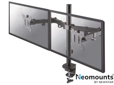 Neomounts by Newstar FPMA-D550DBLACK Dual LCD Arm Desk Post Mount - Black - for 10" - 32" Screens up to 8kg