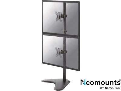 Neomounts by Newstar FPMA-D550DDVBLACK Dual LCD Vertically Stacked Desk Pole Stand - Black - for 10" - 32" Screens up to 8kg
