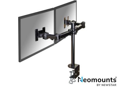 Neomounts by Newstar FPMA-D960D Dual LCD Desk Arm Pole Mount - Black - for 10" - 27" Screens up to 8kg