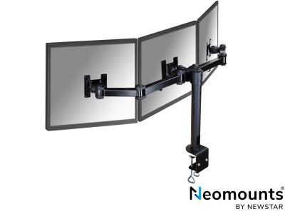 Neomounts by Newstar FPMA-D960D3 Triple LCD Desk Arm Pole Mount - Black - for 10" - 21" Screens up to 6kg