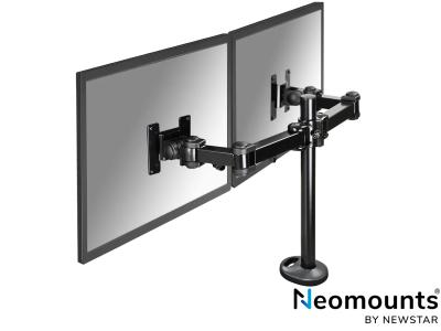 Neomounts by Newstar FPMA-D960DG Dual LCD Desk Arm Pole Grommet Mount - Black - for 10" - 27" Screens up to 8kg