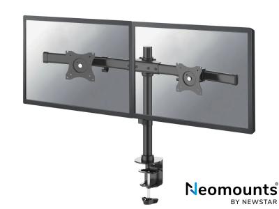 Neomounts by Newstar FPMA-DCB100DBLACK Dual LCD Height-Adjustable Desk Mount - Black - for 10" - 27" Screens up to 10kg