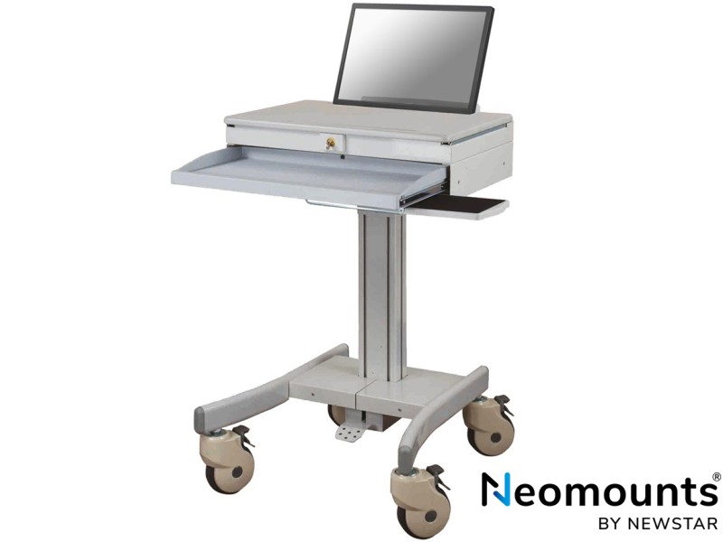 Neomounts by Newstar MED-M100 Medical Mobile Laptop Cart - Grey - for 10" - 17" Laptops up to 5kg